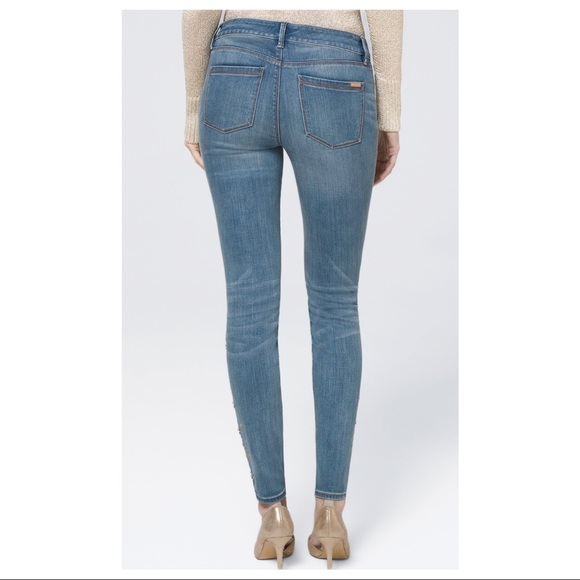 SOLD-NWT White House Black Market Embellished Skinny Jeans Size 6 Long Length - Picture 7 of 11